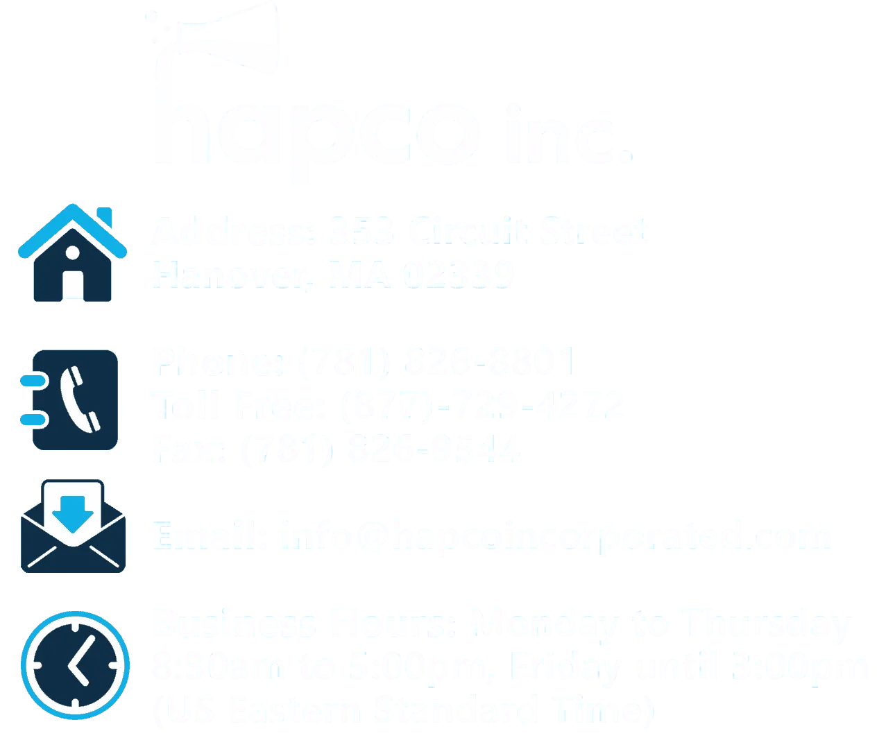 Contact Hapco Contact Hapco
